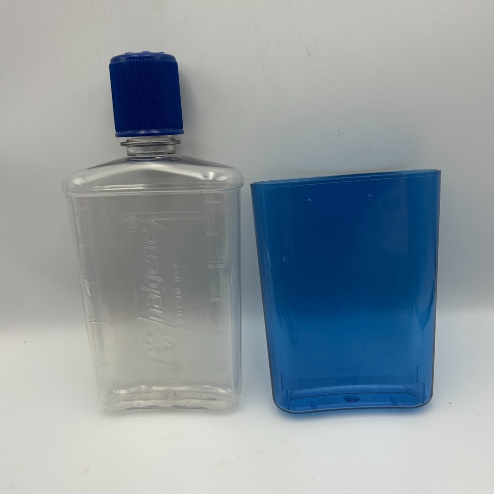 Nalgene Flask Fishing Hiking Golfing Pocket Water Bottle 10oz Glacier Blue Gag